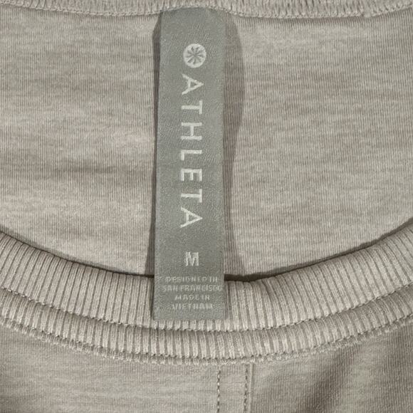 Athleta Crosscurrent Cover Up Dress M Gray Lounge Travel Drawstring Waist Tunic - Picture 10 of 14